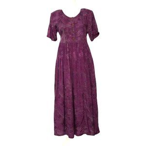 Sunset Rose Maxi Dress, Rayon Indonesia Dress, Size S Dress, Tie Dye Look Dress,